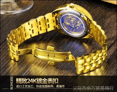 金色時光 鏤空傳奇——瑞士進口金色雙日歷機械男表的商務魅力